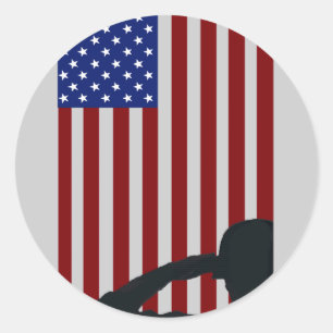 Pegatina Redonda Viejo saludo a la gloria