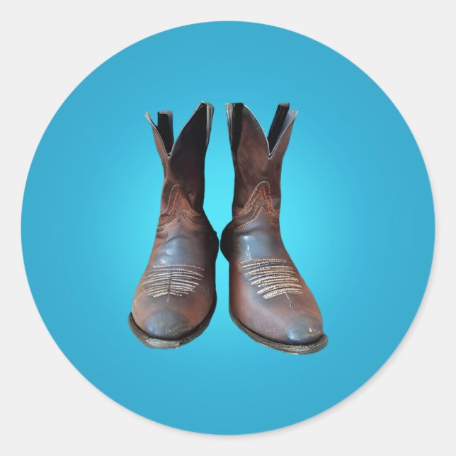 Pegatina Redonda Viejos bots (Anverso)