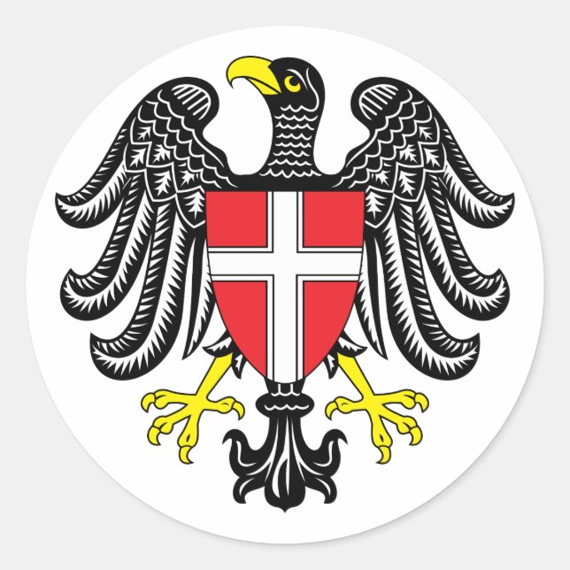Pegatina Redonda viena, Austria (Anverso)