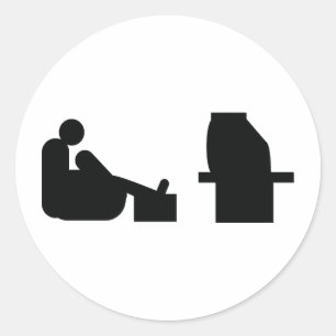 Pegatina Redonda viendo televisión