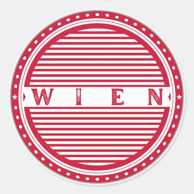 Pegatina Redonda Vienna City Pride Emblem – Austria Identity (Anverso)