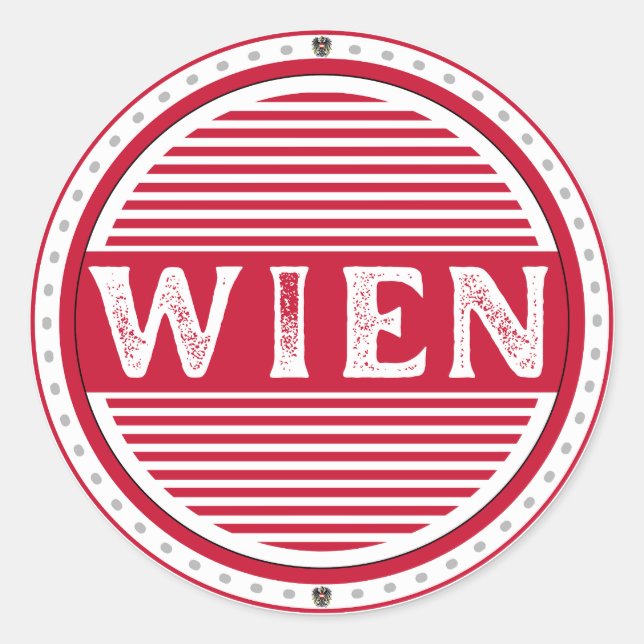 Pegatina Redonda Vienna City Pride Emblem – Austrian Identity (Anverso)