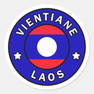 Pegatina Redonda Vientiane Laos