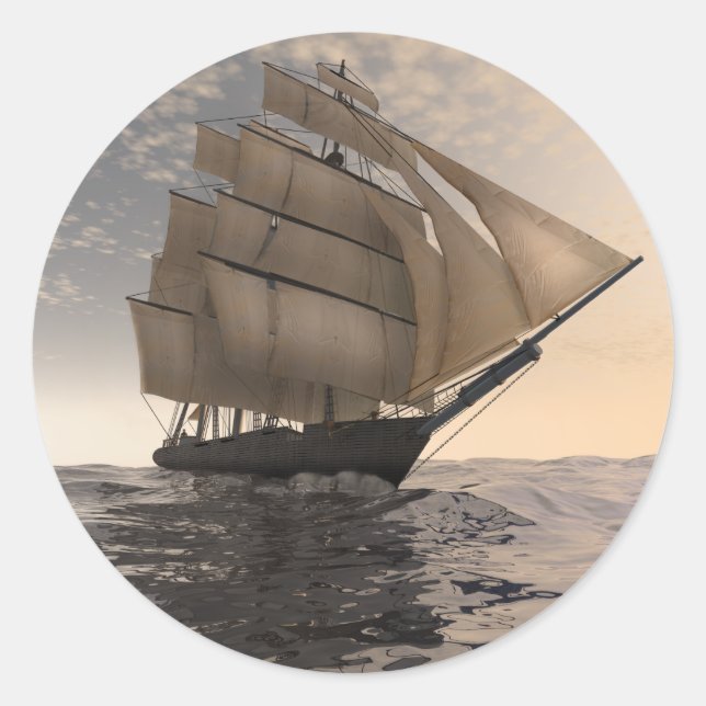 Pegatina Redonda Vientos comerciales (Anverso)