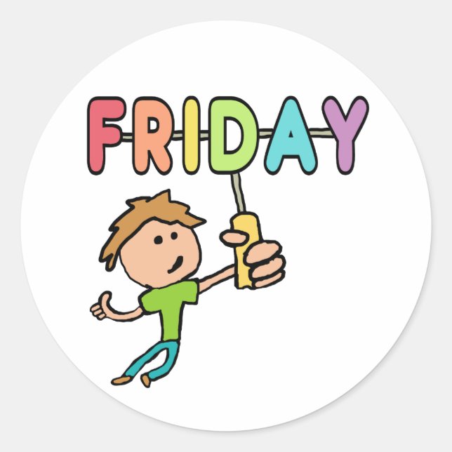 Pegatina Redonda viernes (Anverso)