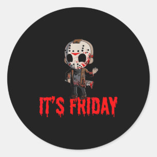 Pegatina Redonda Viernes 13 divertido Funny Halloween Horror