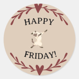 Pegatina Redonda Viernes felices