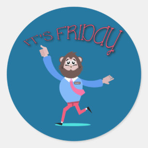 Pegatina Redonda Viernes felices