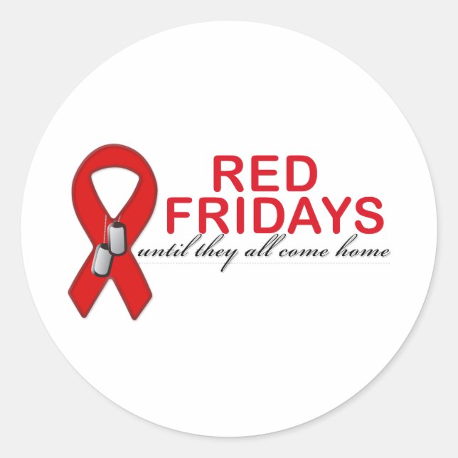Pegatina Redonda Viernes Rojos - Hasta Que Todos Regresen A Casa (Anverso)