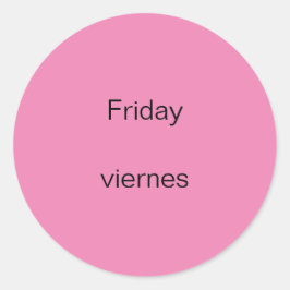 Pegatina Redonda Viernes viernes inglés a Pegatinas españoles
