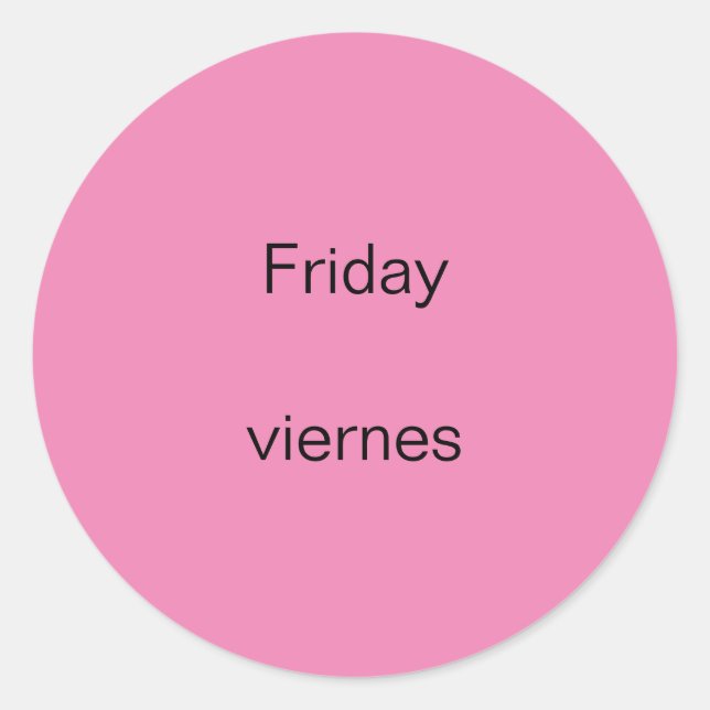Pegatina Redonda Viernes viernes inglés a Pegatinas españoles (Anverso)