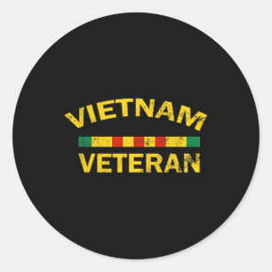 Pegatina Redonda Vietnam, veterano veterano del ejército estadounid