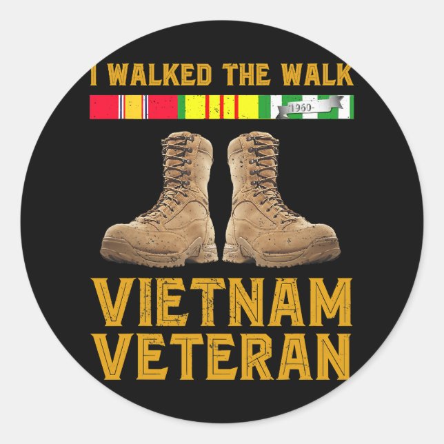 Pegatina Redonda Vietnam War Vietnam Veteran Us Veterans Day 185 (Anverso)