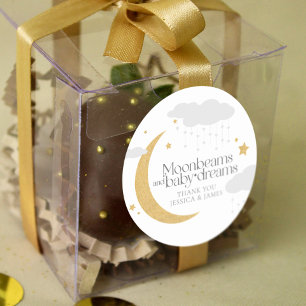 Pegatina Redonda Vigas de luna y baby dream baby ducha