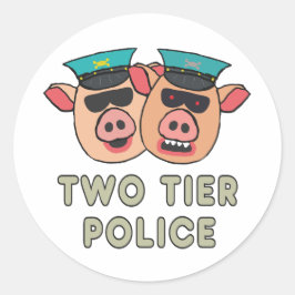 Pegatina Redonda Vigilancia de dos niveles