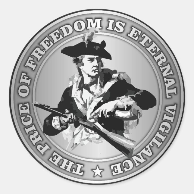 Pegatina Redonda Vigilancia eterna (Anverso)