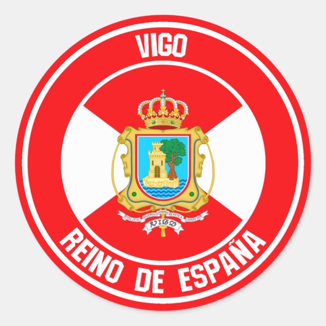 Pegatina Redonda Vigo Round Emblem (Anverso)