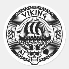 Pegatina Redonda Viking at Heart