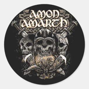 Pegatina Redonda Viking Metalizado Amon T-ShirtViking Metalizado Am