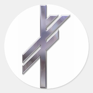 Pegatina Redonda Viking Rune-luck-silver