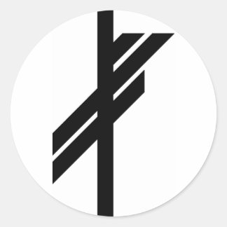 Pegatina Redonda Viking Rune - Suerte - negro