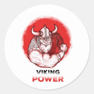 Pegatina Redonda vikingo power