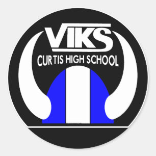 Pegatina Redonda VIKS - High School secundaria de Curtis