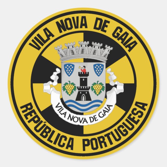 Pegatina Redonda Vila Nova de Gaia Round Emblem (Anverso)