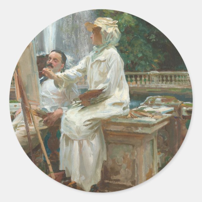 Pegatina Redonda Villa Torlonia Frascati, Italia de Sargent (Anverso)