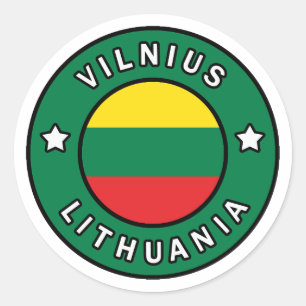 Pegatina Redonda Vilnius Lituania