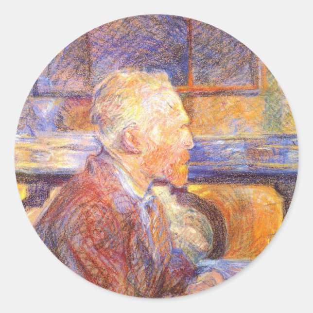 Pegatina Redonda Vincent Van Gogh (Anverso)