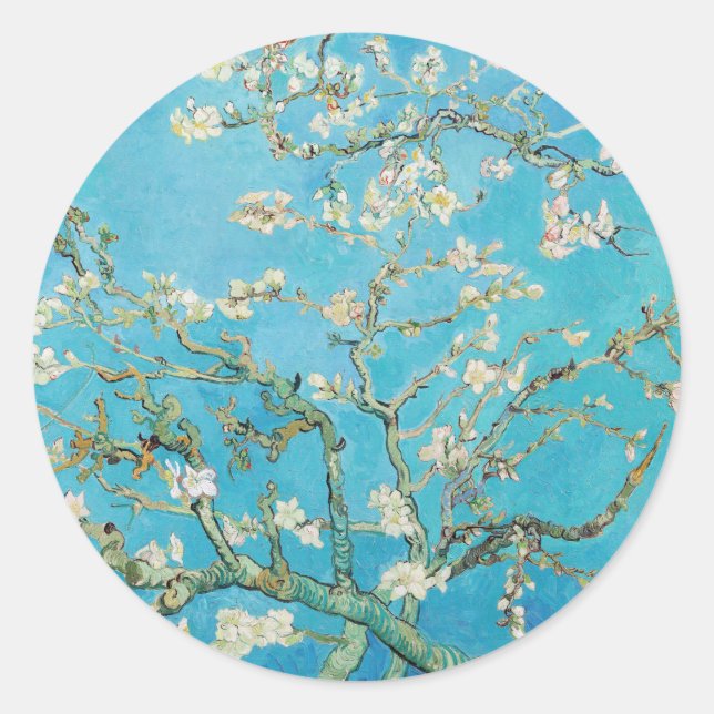 Pegatina Redonda Vincent van Gogh - Almond Blossom (Anverso)
