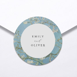 Pegatina Redonda Vincent Van Gogh Almond Blossom Boda Floral