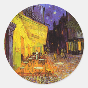 Pegatina Redonda Vincent Van Gogh Cafe Terrace En Bella Artes De No