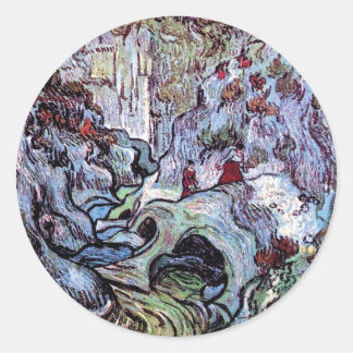Pegatina Redonda Vincent Van Gogh - El Barranco (Les Peiroulets)