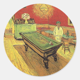 Pegatina Redonda Vincent Van Gogh - El Café de Noche Arte Fino
