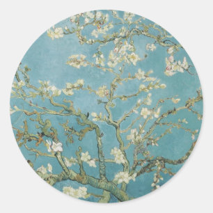 Pegatina Redonda vincent van gogh, flor de almendro