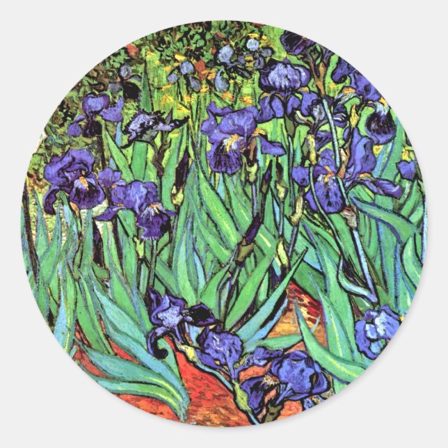 Pegatina Redonda Vincent Van Gogh - Irises - Bella Artes de los ama (Anverso)