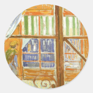 Pegatina Redonda Vincent van Gogh - La vitrina de una carnicería