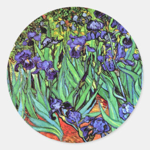 Pegatina Redonda Vincent Van Gogh - Lirios - Flower Lover Arte Fino