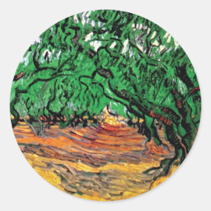 Pegatina Redonda Vincent Van Gogh - Olivos Arte Fino