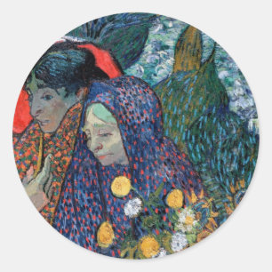 Pegatina Redonda Vincent Van Gogh - Recuerdo del jardín en Etten