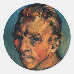 Pegatina Redonda Vincent van Gogh Self Retrato sin barba