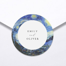 Pegatina Redonda Vincent Van Gogh Starry Night Boda