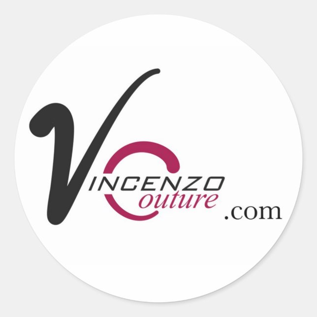 Pegatina Redonda vincenzocouture.com (Anverso)