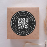 Pegatina Redonda Vínculo al sitio web Código QR Nombre comercial mí<br><div class="desc">Simple pegatina de negocio con el enlace de su sitio web de código QR. Para una personalización más avanzada de este diseño,  haga clic en el BOTÓN HERRAMIENTA DE DISEÑO AZUL de arriba. También están disponibles los elementos coincidentes.</div>