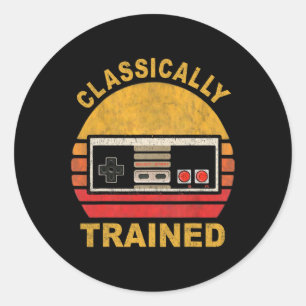 Pegatina Redonda Viñeta retro de juego con problemas 2