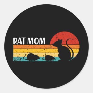 Pegatina Redonda Viñeta retro del Día de la Madre