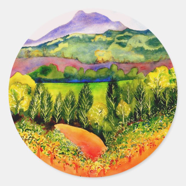 Pegatina Redonda Vineyard de Sonoma (Anverso)