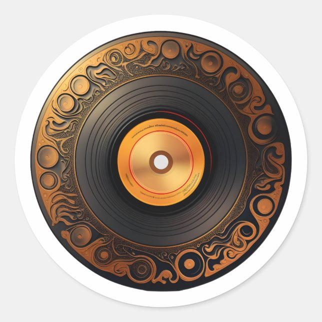 Pegatina Redonda Vinil Vinyl Music Fan de Guay (Anverso)